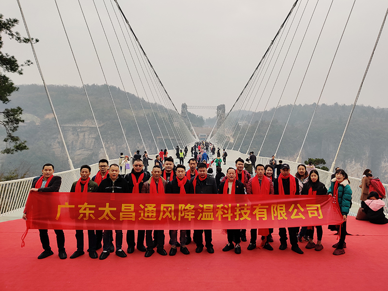 潤(rùn)東方環(huán)?？照{(diào)團(tuán)隊(duì)大峽谷玻璃橋合影